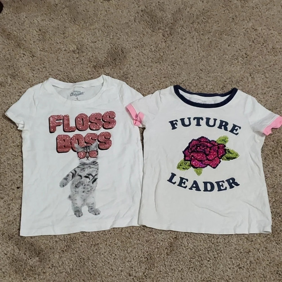 Oshkosh B'gosh Girls Shirts Bundle of 2 Tops 4 - Picture 1 of 9